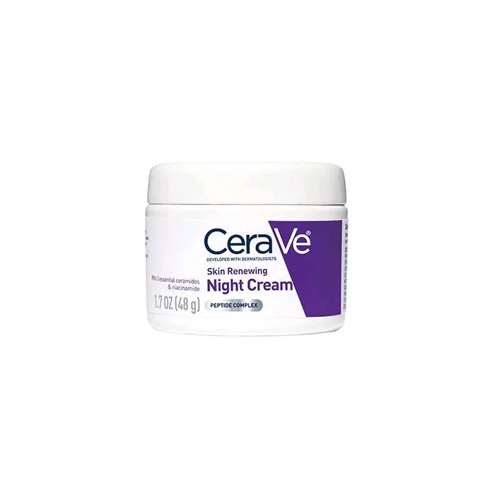 Loreal CeraVe Skin Renewing Night Cream | Niacinamide, Peptide Complex, and Hyaluronic Acid Moisturizer for Face Skin Repair Skincare Comfort Moisturizing | 1.7 Ounce 5