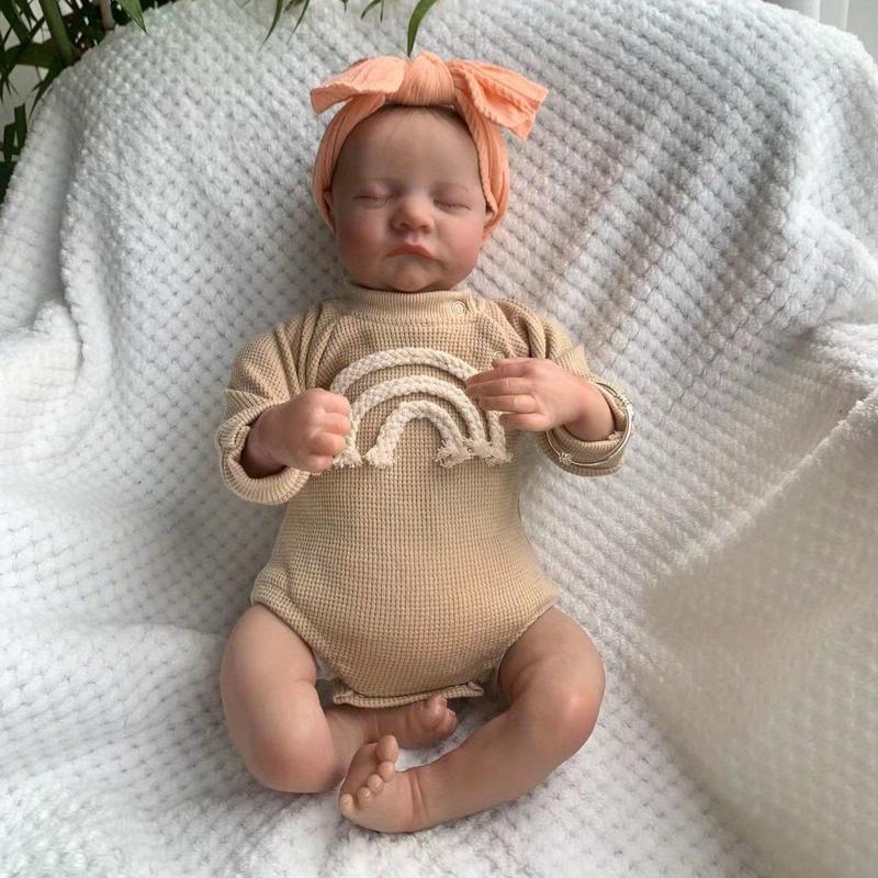 19-Inch Lifelike Reborn Doll - Soft Cloth Body, Poseable Limbs & Head, 3D Skin, Visible Veins, Perfect for Collectors, Youngsters 4