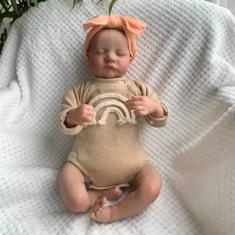 19-Inch Lifelike Reborn Doll - Soft Cloth Body, Poseable Limbs & Head, 3D Skin, Visible Veins, Perfect for Collectors, Youngsters 4
