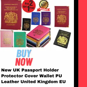 New UK Passport Holder Protector Cover Wallet PU Leather United Kingdom EU