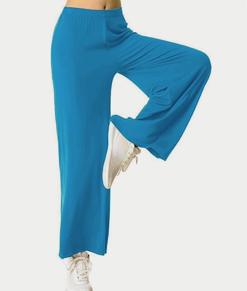 Product Introduction of Fashion luva Women Wide Leg Trousers Elastic High Waist Palazzo Plus Size Pants Ladies Casual Tummy Control Flared Yoga Pants Solid Stretchy Loose Bell Bottoms Sports Fitness Workout Office Bootcut Pants Womenswear Underwear Comfort Basic 22