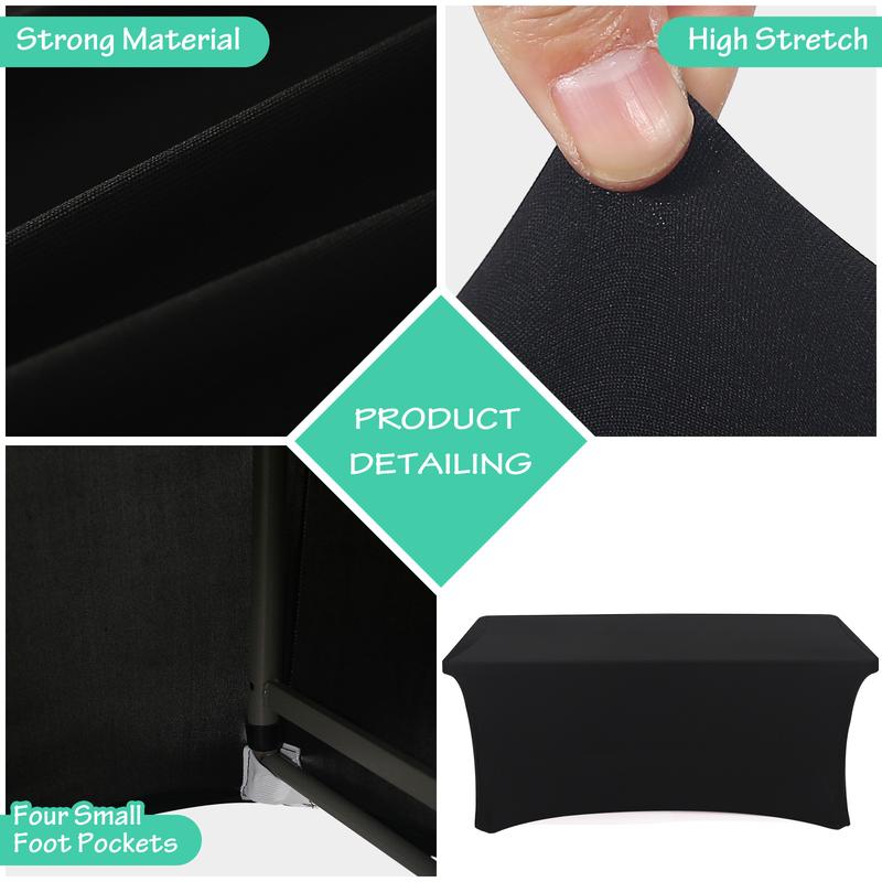 Rainberg 6ft & 4ft Stretchable Tablecloths for Rectangle Tables, Table Cover, Fitted Spandex Rectangular Folding Table Cover, For Wedding, Party, Home decorations 3