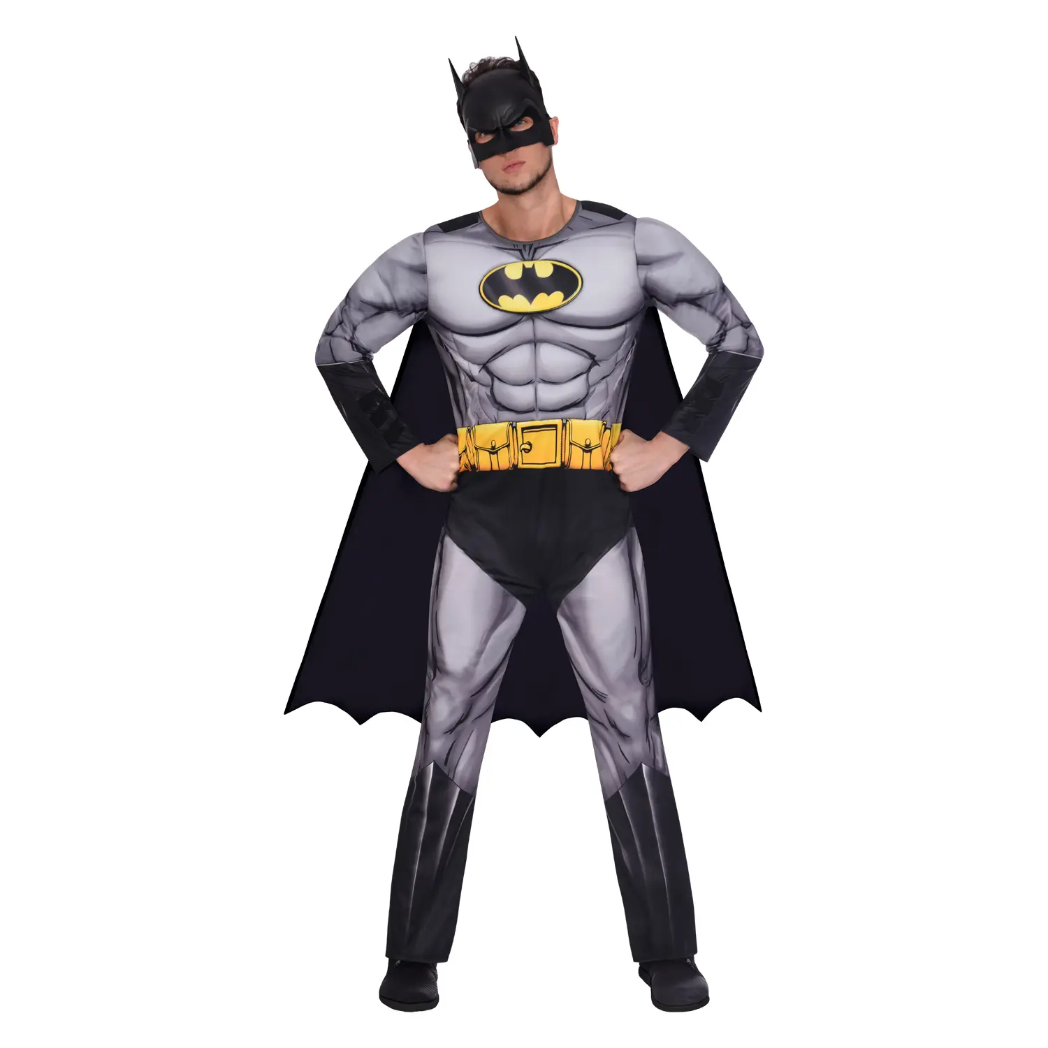 Officially licensed classic  Batman Costume Menswear Padded Clothing Stretchy Jumpsuit