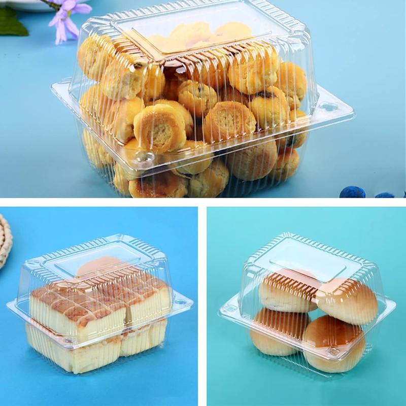 50 Pieces Cake Slice Boxes Individual, Cake Boxes for Cake Portions, 5.3 Inch Individual Cake Boxes for Muffin, Salad, Fruit, Biscuit, Suitable for Birthday Party, Wedding, Cake Shop Bakeware Plastic Transparent Utensils Baked Desserts 4