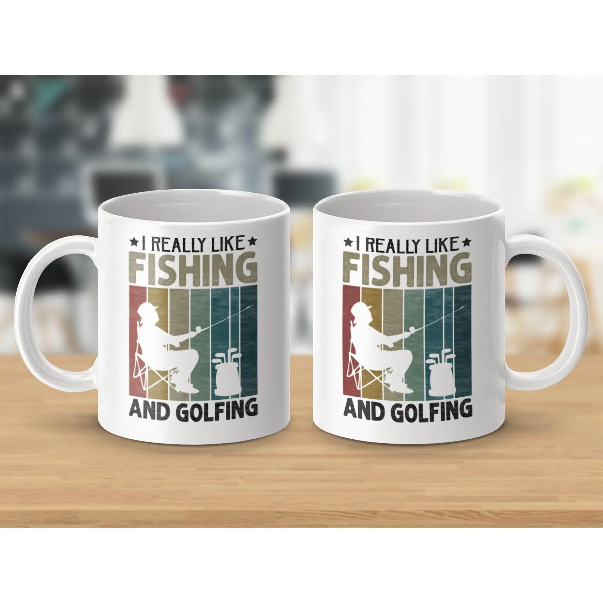 I Really Like Fishing And Golfing Ceramic Mug (11oz, 15oz)