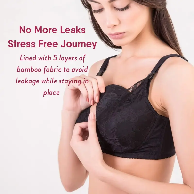 Organic Bamboo Nursing Breast Pads-10 Washable Pads with Wash&Storage Bags-Breastfeeding Nipple Pad for Maternity-Reusable Nipplecovers for Breast Feeding 1