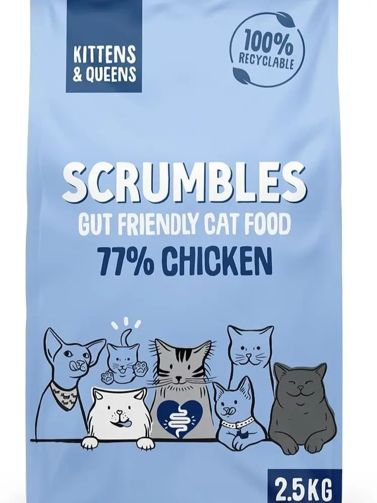 Scrumbles All Natural Dry Kitten Food with 77% Chicken, High Protein Food for Growing Kittens, 2.5Kgpackage may vary