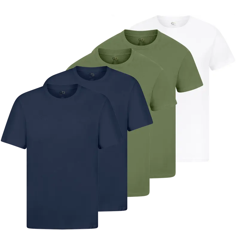 5 Pack Mens T Shirts 100% Cotton Plain Short Sleeve Tee T-Shirt Tops Bulk Menswear Set 3