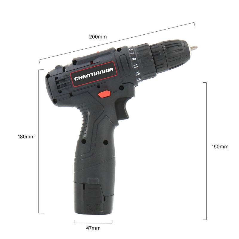 2 Battery 21V Cordless Drill Combo Accessories 2 Battery Screwdriver Accessories Set UK 8