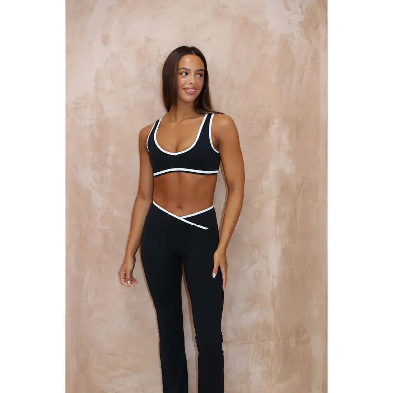Freedom Piping Sports Bra - Black 0