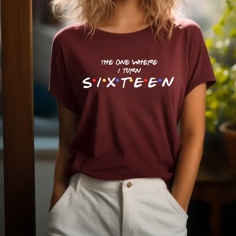 Personalised T-Shirt 16th birthday gift shirt unisex friends tvshow the one where turns 16 3