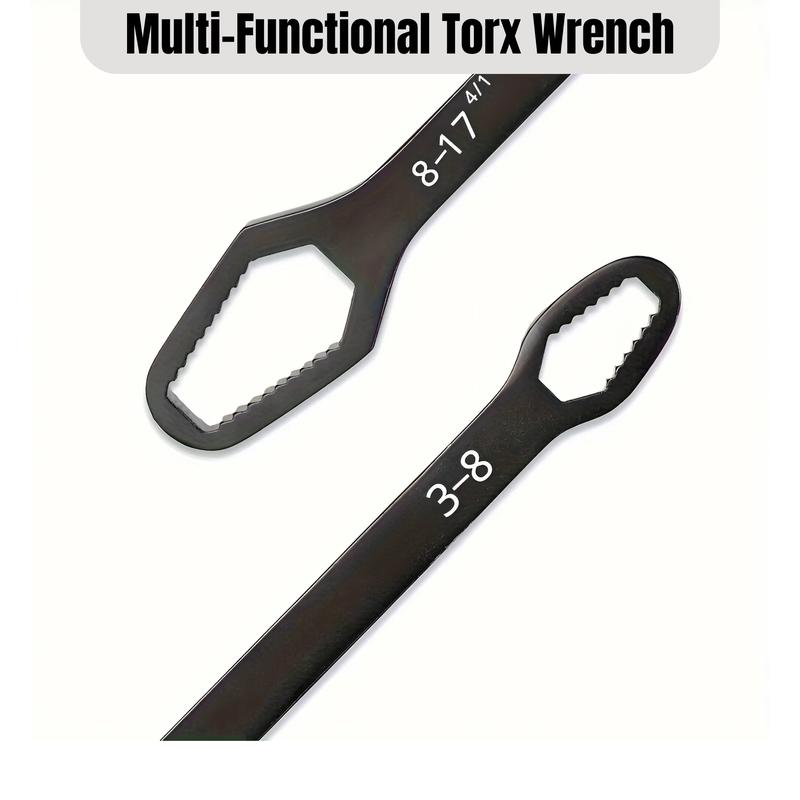 Heavy-Duty Double-End Multi-functional Universal Wrench - 3-17mm Self-Tightening Lazy Wrench for Car, Bicycle, Home, and Engineering Applications 3
