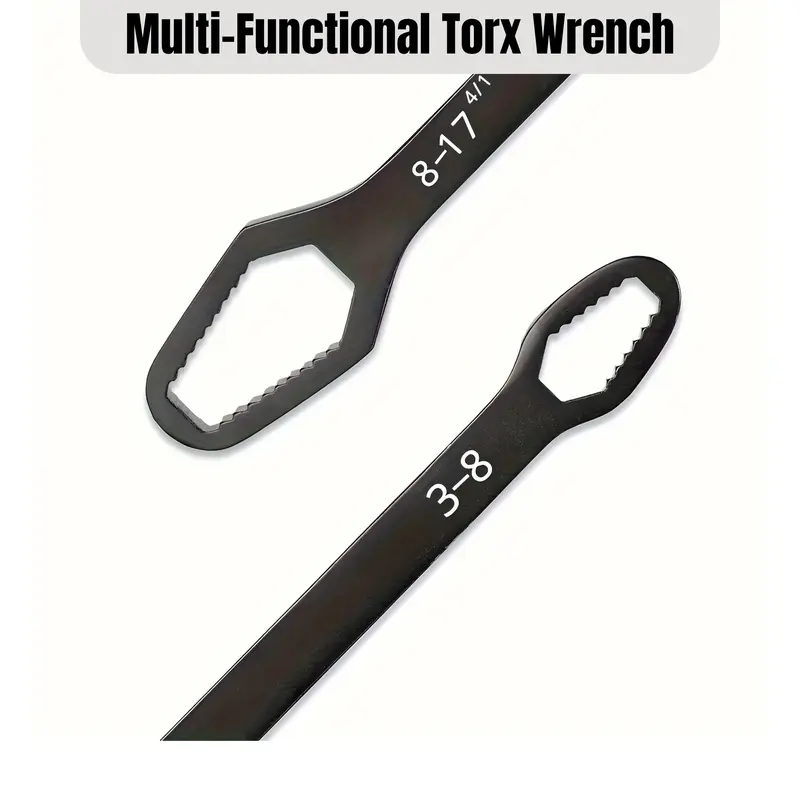 Heavy-Duty Double-End Multi-functional Universal Wrench - 3-17mm Self-Tightening Lazy Wrench for Car, Bicycle, Home, and Engineering Applications 3