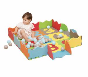 M.Y Interlocking Foam Play Mats with 40 Ball Pit Balls - Multi Colour Soft EVA Baby Floor Tile Puzzle Mat for Tummy Time and Sensory Play
