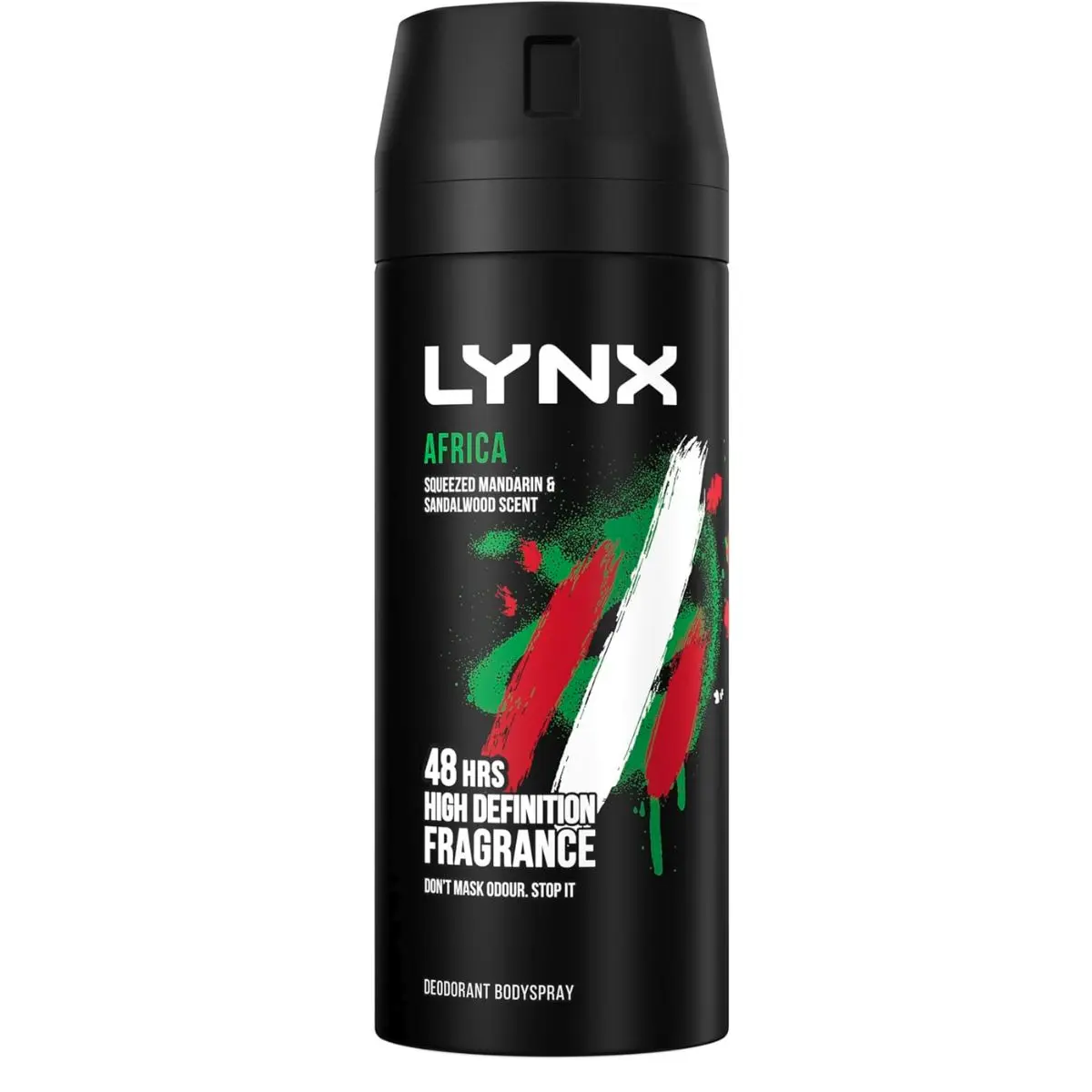 Lynx Africa Aerosol Bodyspray 48 hours of odour-busting zinc tech deodorant to finish your style 150 ml
