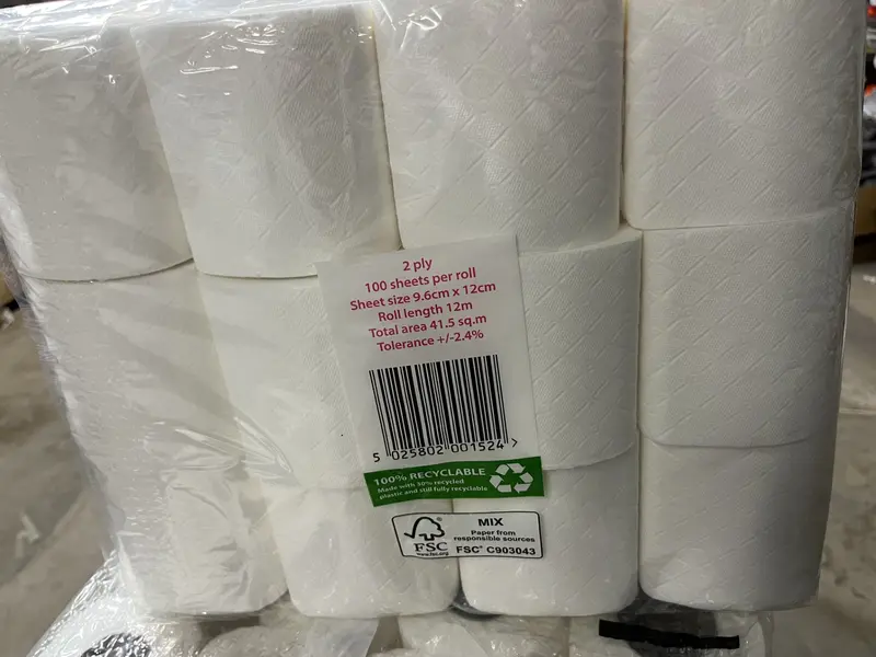 36 / 72 / 108 / 144 -Pack PPC Large 2-Ply 12m Bathroom Luxury Quilted Toilet Rolls - Loo Roll Wipes 1
