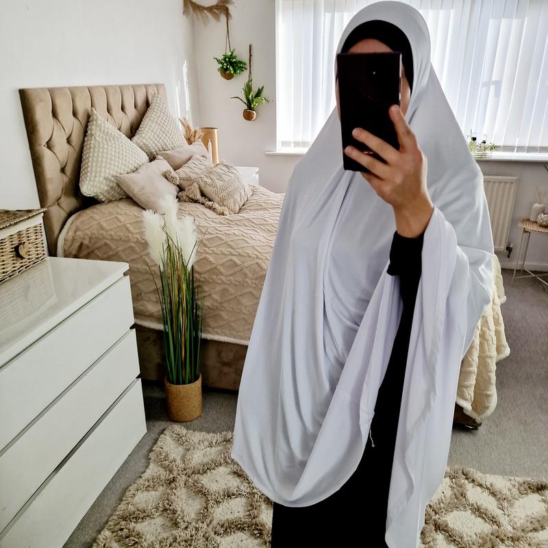 Yaqeen XL Lycra Khimar for Modest Fashion | Stretchy Full Coverage Hijab | Plus Size Friendly Islamic Khimar | Soft Lycra Khimar in Multiple Colours | Hijab Style for Women | Modest Wear Outfit | Comfortable Daily Wear Khimar | Islamic Clothing for Women 3
