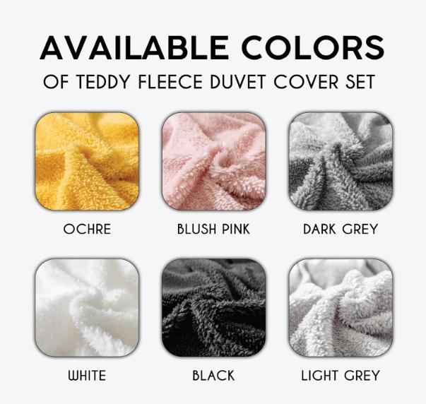 Ferry Homeware Teddy Fleece Duvet Set, Fluffy Fleece Bedding Duvet Cover Sets, Warm Luxury Super Soft Double Duvet Set with Pillow Cases, 100% Polyester Teddy Bear Bedding (Silver Grey) Machine Wash Stripes 4