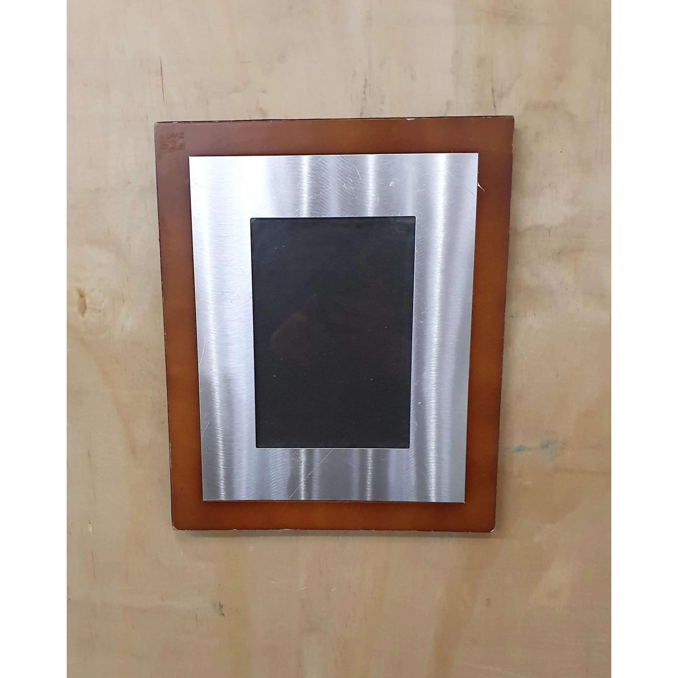 Small Silver and Wood Picture Frame - 121223-05