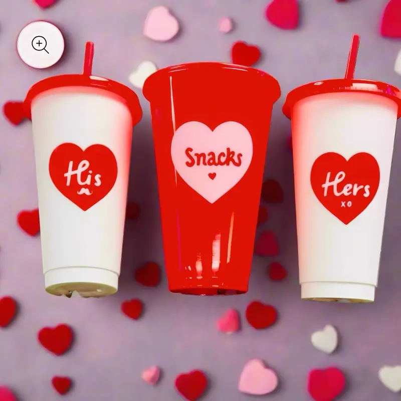 His & Hers Movie Night Tumblers & Snack Box Set 3