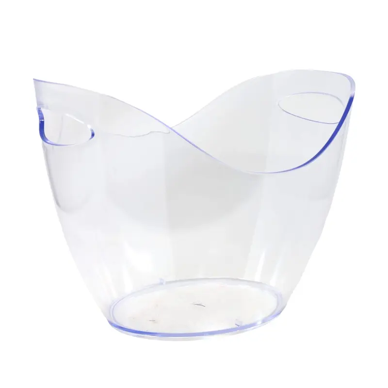 7L Ice Storage Bucket Capri Clear Plastic Beverages Cooler Tub Handles Wine Bar 0