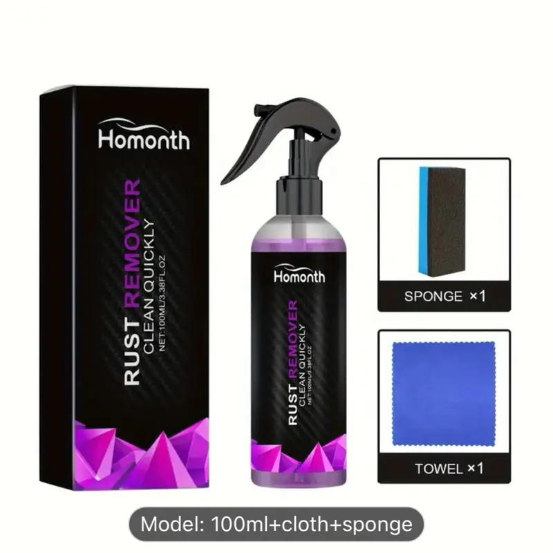 Rust Remover Spray for Household Use - Effective Solution for Rust Removal (Free Sponge & Towel)