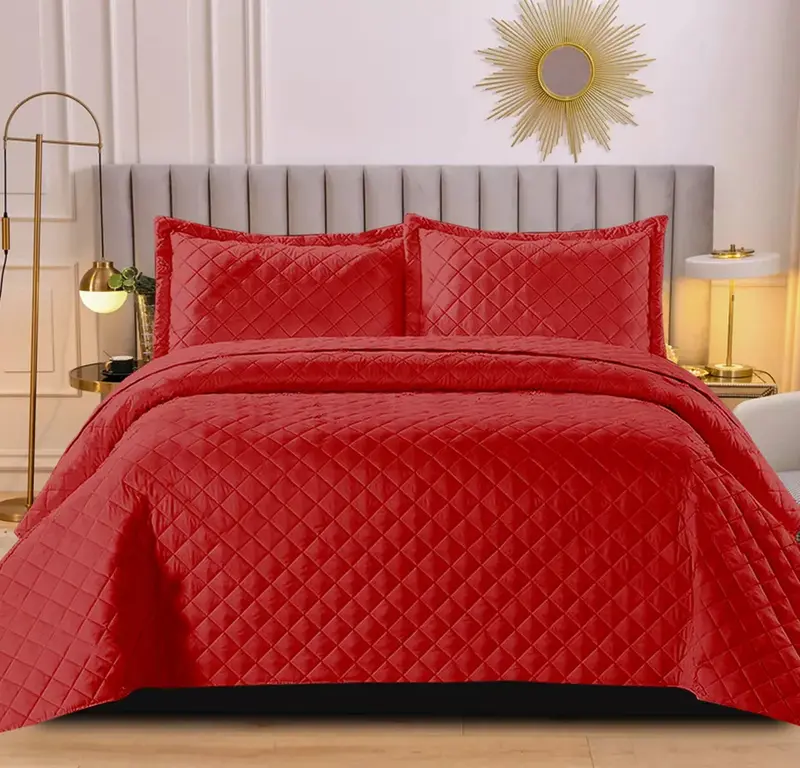 Embossed Quilted Bedspread Bed Throw Comforter Single Double King Size Bedding 5