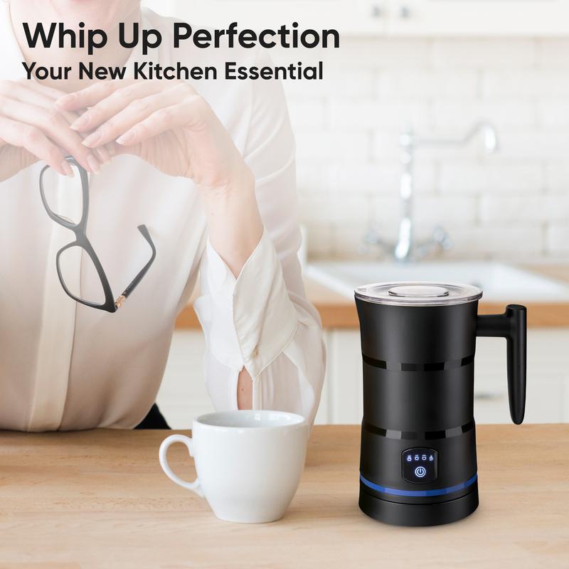 Electric Milk Frother – Professional Automatic Foam Maker For Lattes, Cappuccinos & Hot Chocolates, Stainless Steel, Whisk & Froth In Seconds, Versatile Modes – Ideal For Home & Office Use