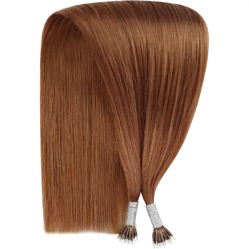 100g Nano Ring Hair Extensions Double Drawn #Copper 1