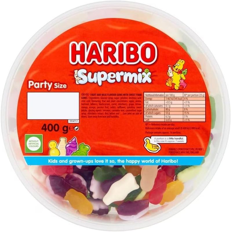 Haribo Super Mix 400g Pack of 2 - Milk and Fruit Flavour And Sweet Foam Gums - No Artificial Flavours Treat For Kids BB 30/04/25 Sugar Snack 1