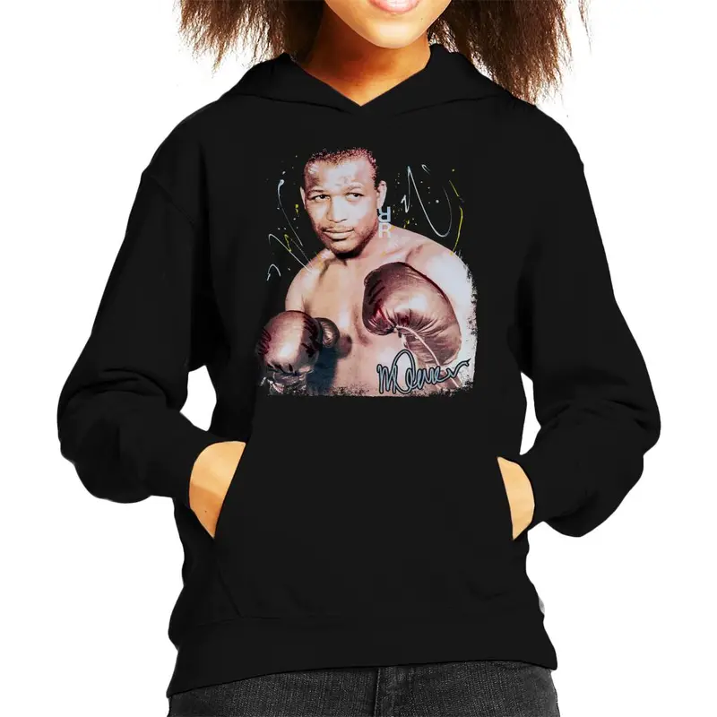Sidney Maurer Original Portrait Of Sugar Ray Leonard Kid's Hooded Sweatshirt 1