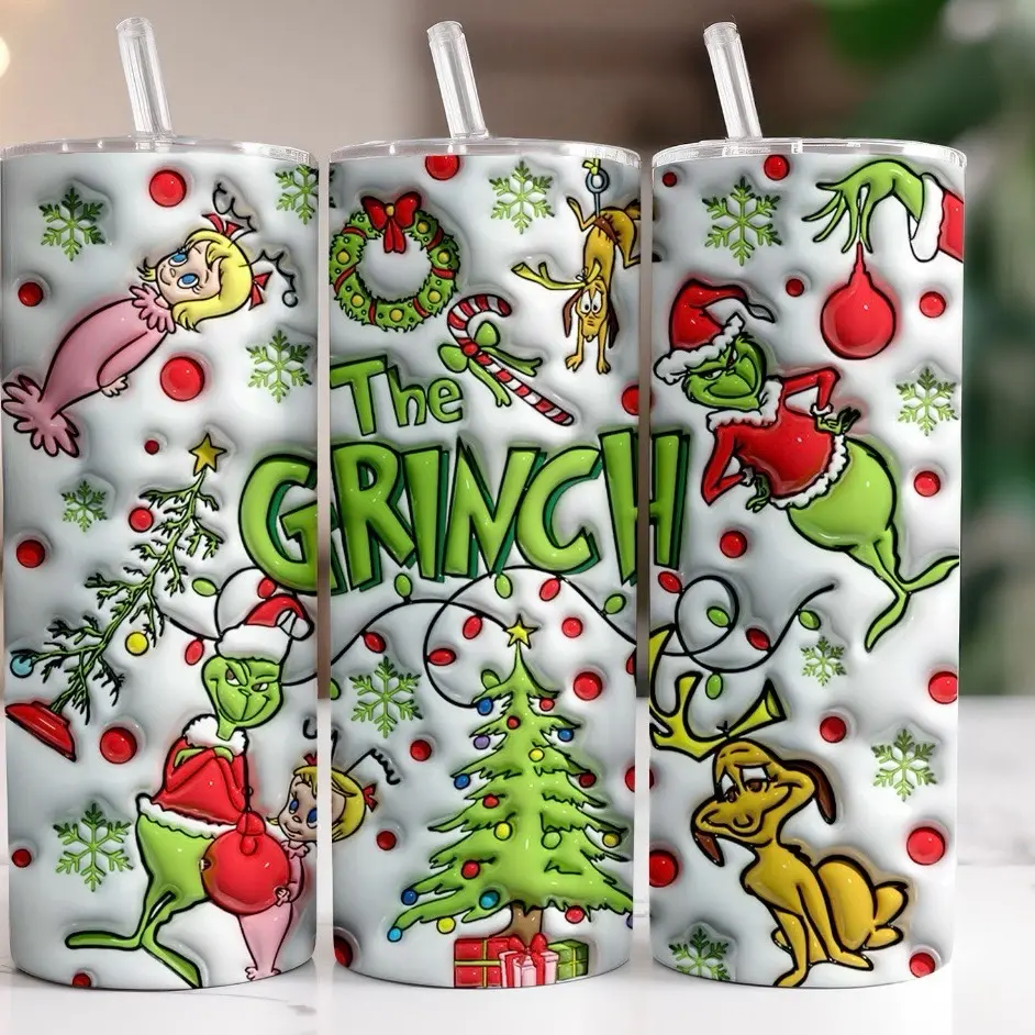 The Grinch Christmas Tumbler 20oz 3d