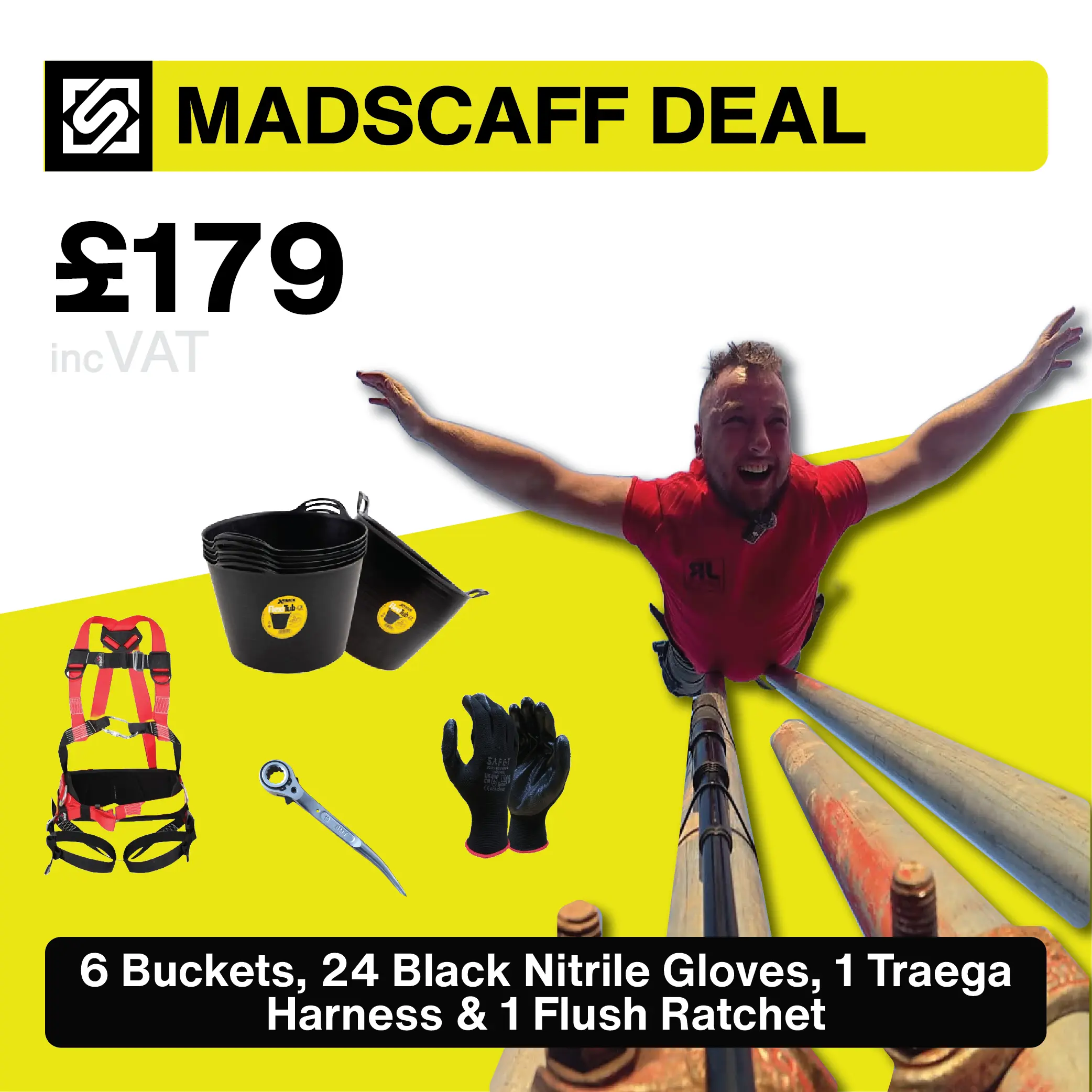 Madscaff x Scaffs UK Harness, Gloves, Buckets and Ratchet Deal