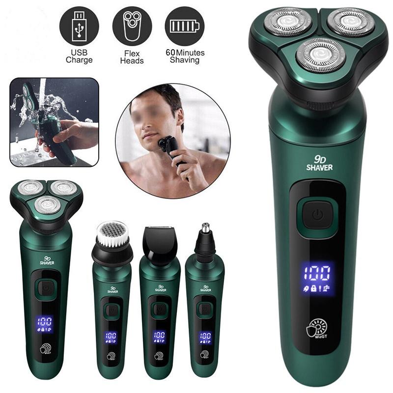 1PC men's electric shaver, 4 in 1 smart electric shaver LCD digital display three head floating shaver washing multi-functional beard knife Smooth Comfort 1