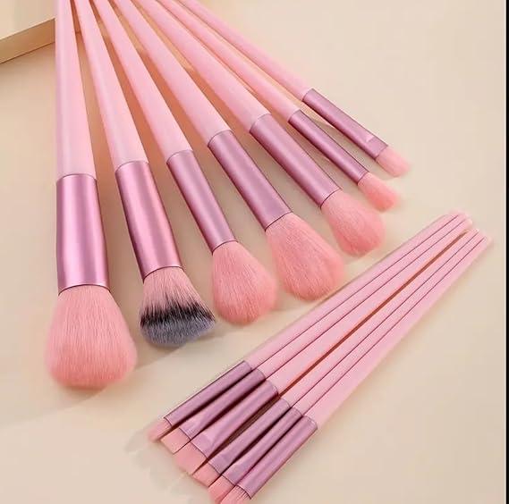 13-Piece Soft Fluffy Pink Makeup Brush Set - Foundation, Blush, Powder, Eyeshadow, Blending - Cosmetic Cosmetic 1