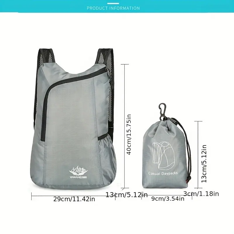 Lightweight 1pc Folding Backpack - Large Capacity Storage for Outdoor Camping and Travel 7