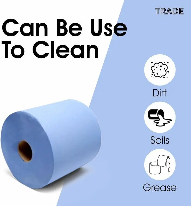 45 x Toilet rolls 3Ply, 24 x Kitchen Rolls, 6 x Blue Centrefeed Rolls, Luxury Quilted, Soft and gentle, Flushable Eco-friendly Disposable Sustainable, Family Sheets Wipes soft Bathroom Set 6