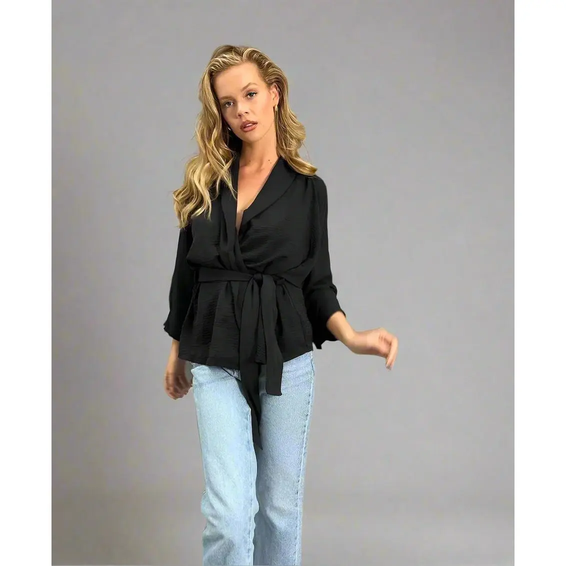 Black Soft Belted Jacket