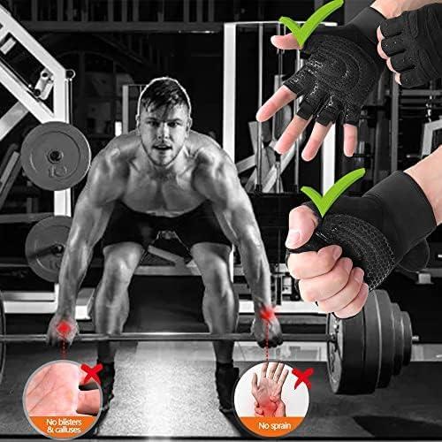 Gym Weight Lifting Workout Gloves with Wrist Wrap Support, for Men & Women, Breathable & Full Palm Protection, for Exercise Weightlifting, Training, Fitness, Cycling, Hanging 2
