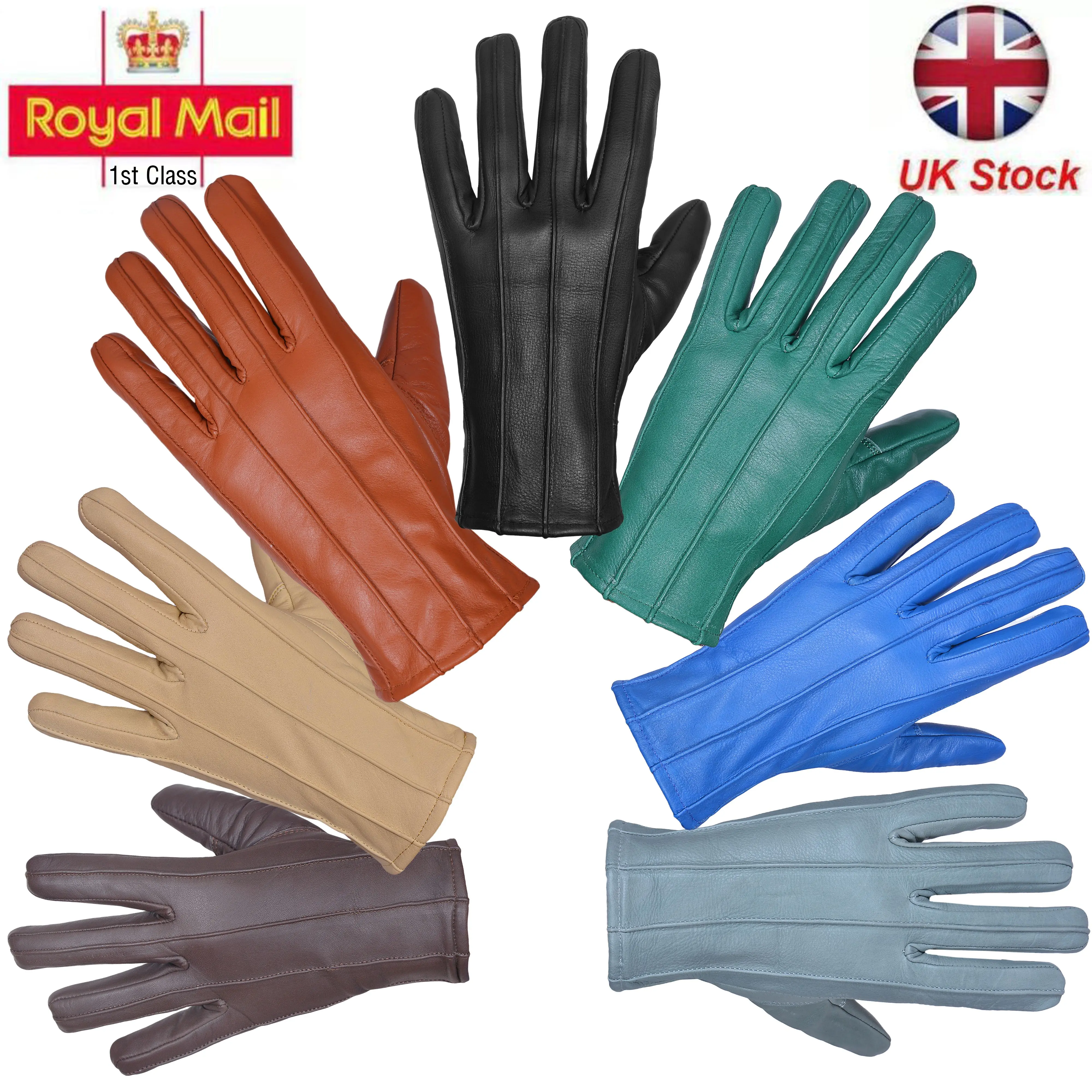 Mens Leather Gloves soft feel fully lined fleece winter warm outdoor walking new