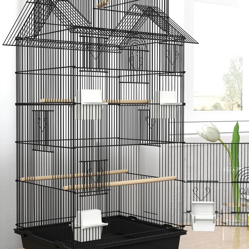 PawHut Bird Cage Budgie Cage with Slide Tray Handle for Finch Canary 7