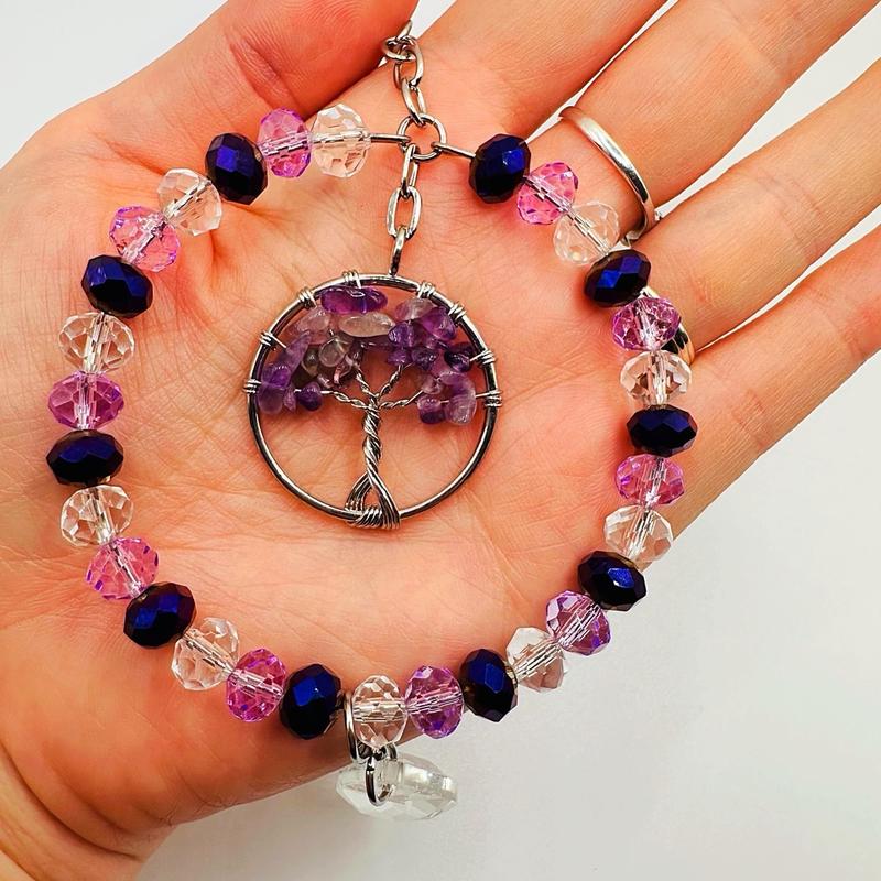Amethyst Tree Of Life Sun Catcher Handmade Hanging Home Decor Natural Crystal 2 Sizes Available 5