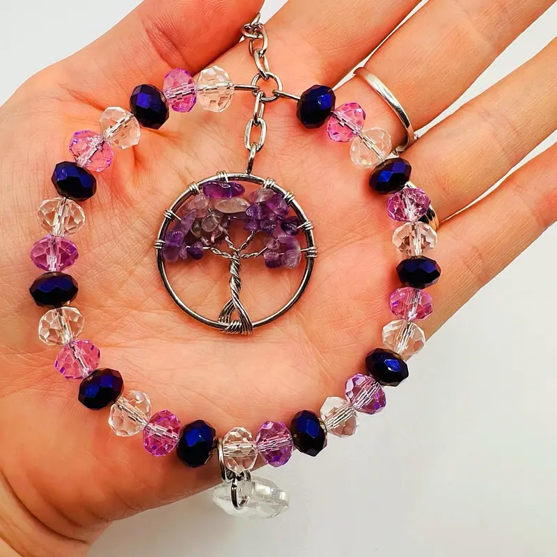Amethyst Tree Of Life Sun Catcher Handmade Hanging Home Decor Natural Crystal 2 Sizes Available 5
