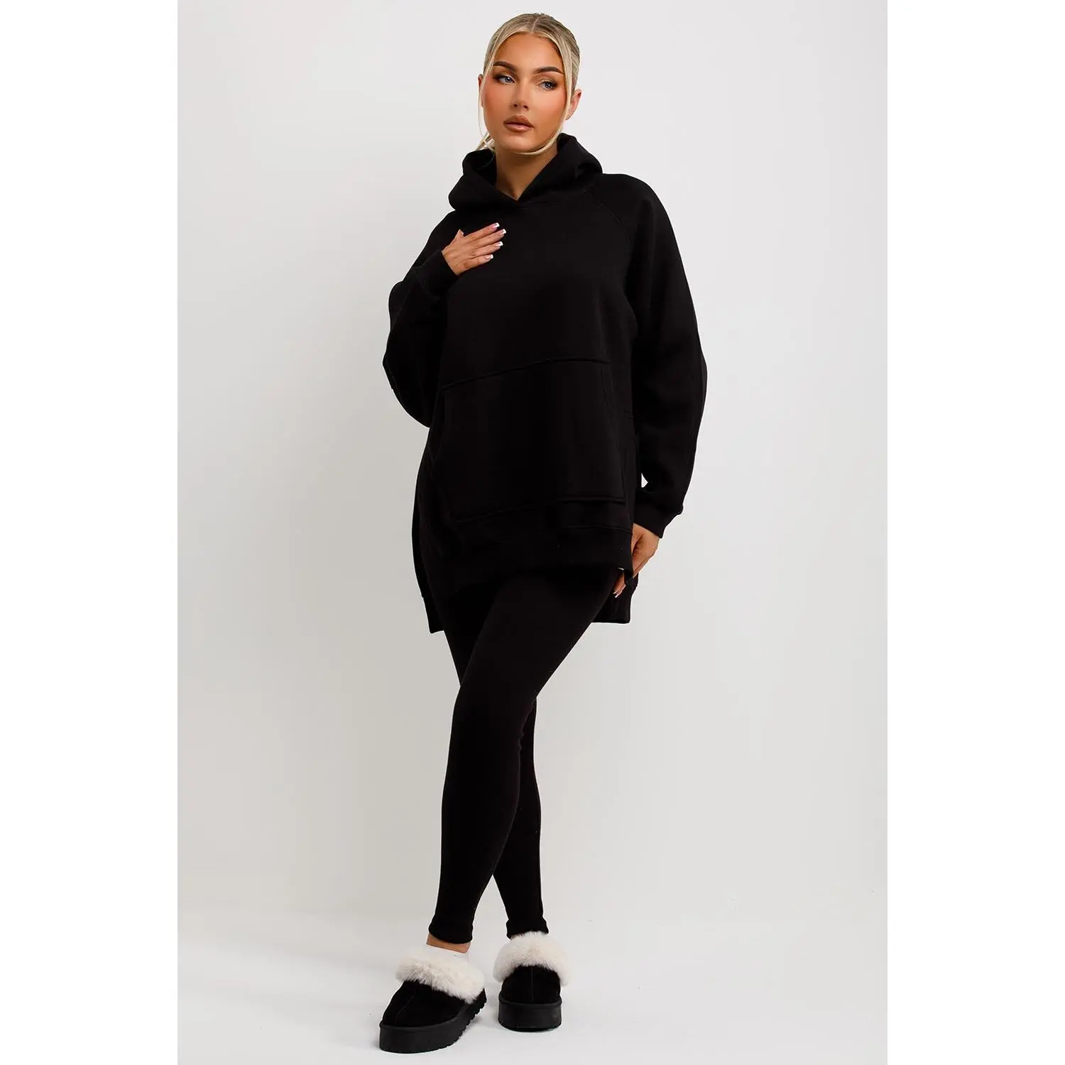 Hoodie And Leggings Set Black