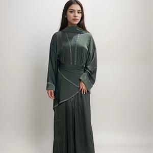 Layla Abaya 4pc Set More Colours - Overcoat, Slip Dress, Belt Wrap & Hijab - Muslim Women's Islamic Clothing -