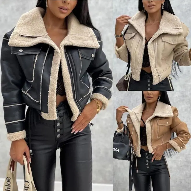 2025 Autumn and winter  zipper thick coat warm fashion with the same popular coat