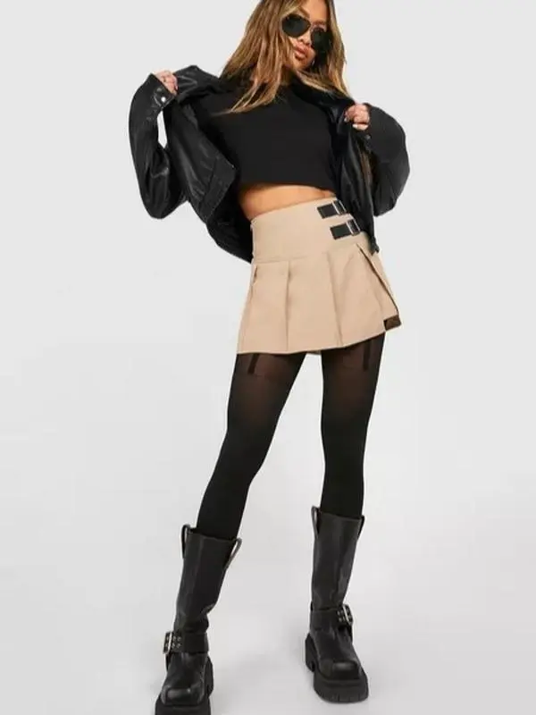 Mock Suspender Tights - A Stylish Twist on Classic Legwear Womenswear Comfort Maternity Minimalist Outfit Chic Comfortable Elegance Soft Basic Comfort  Minimalist Dress Fabric Fishnet Glitter Lace Mesh Nylon Outfits Polyester padded leggings dfyne  Yellow
