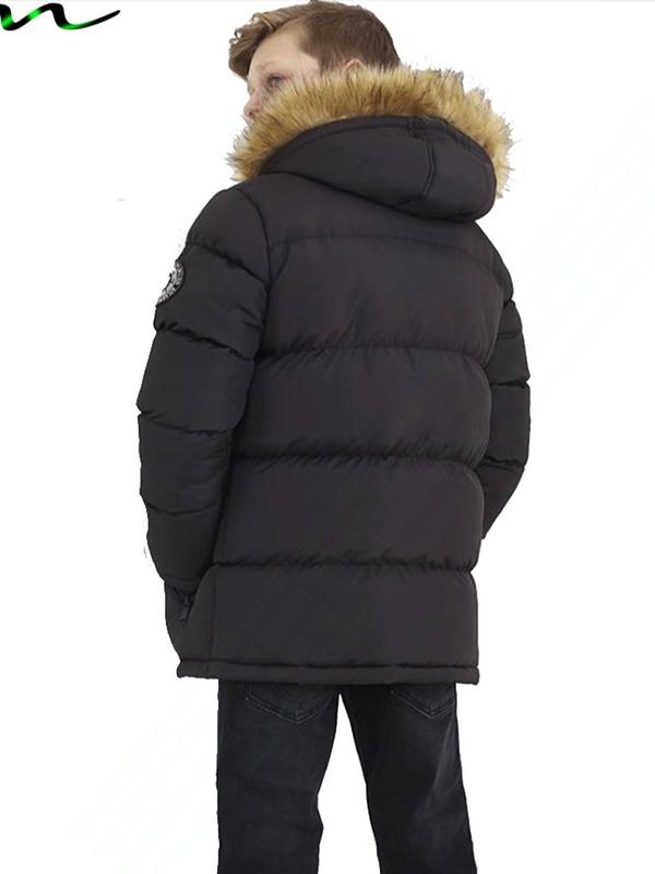 NEW BOYS COATS KIDS BACK TO SCHOOL FUR HOODED PARKA JACKET WINTER WARM COAT SIZE 4