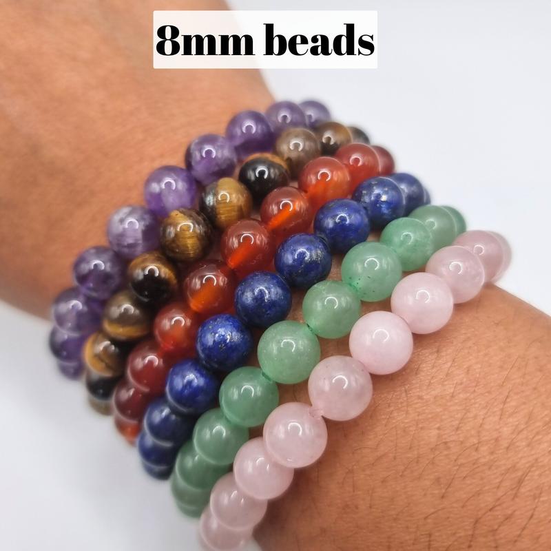 Natural Crystal Bracelet approx. 7". Healing Crystals. Gemstone Bead Bracelet . Stretch Bracelet. bracelets 4
