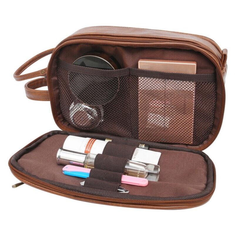 Product Introduction of PU Leather Toiletry Bag For Men Large Travel Wash Bag Shaving Multifunctional 23